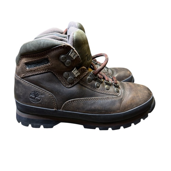 ? Timberland Euro Hiker Leather Boots Sz 7 ? Brown Trail Outdoor Adventure Boot? main image 4